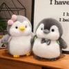 Fluffy Gray Penguin Plushie With Turtle Backpack -Kawaii Store kawaiies plushies plush softtoy fluffy gray penguin plushie with turtle backpack soft toy couple 10in 25cm 452839