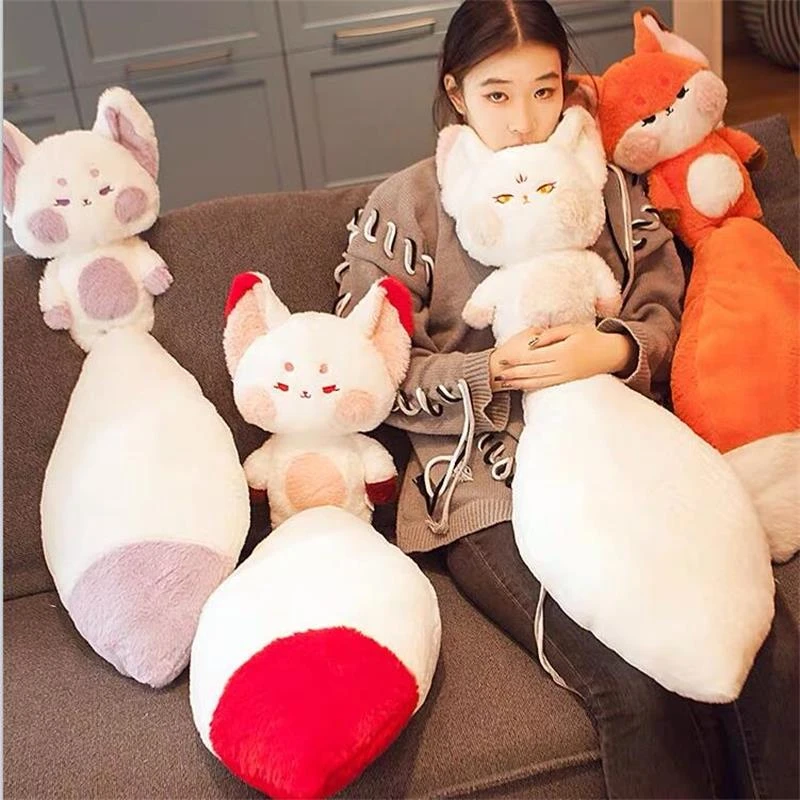 Fluffy Huge Tail Kawaii Fox Plushies 3 Fluffy Huge Tail Kawaii Fox Plushies