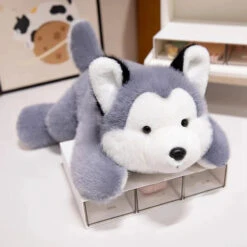 Fluffy Laying Animal Family Plushies -Kawaii Store kawaiies plushies plush softtoy fluffy laying animal family plushies soft toy husky 18cm 274519