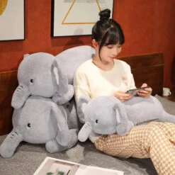 Fluffy Laying Elephant Family -Kawaii Store kawaiies plushies plush softtoy fluffy laying elephant family soft toy 332605