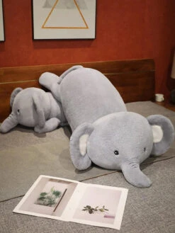 Fluffy Laying Elephant Family -Kawaii Store kawaiies plushies plush softtoy fluffy laying elephant family soft toy 858759