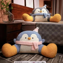 Fluffy Penguin Backrest Cushion Pillow Seat -Kawaii Store kawaiies plushies plush softtoy fluffy penguin backrest cushion pillow seat soft toy 580000