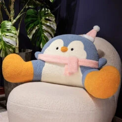 Fluffy Penguin Backrest Cushion Pillow Seat -Kawaii Store kawaiies plushies plush softtoy fluffy penguin backrest cushion pillow seat soft toy 832168