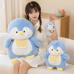 Fluffy Penguin Squad Plushies With Bib -Kawaii Store kawaiies plushies plush softtoy fluffy penguin squad plushies with bib soft toy 740071