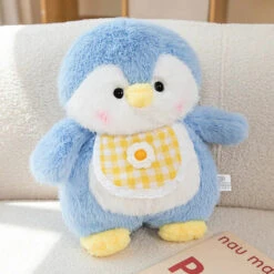Fluffy Penguin Squad Plushies With Bib -Kawaii Store kawaiies plushies plush softtoy fluffy penguin squad plushies with bib soft toy blue 4in 11cm pendant 901935