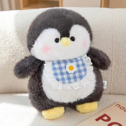Fluffy Penguin Squad Plushies With Bib -Kawaii Store kawaiies plushies plush softtoy fluffy penguin squad plushies with bib soft toy gray 21in 55cm 715328