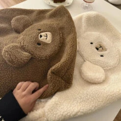 Apparel Fluffy Round Bear Tote Bag -Kawaii Store kawaiies plushies plush softtoy fluffy round bear tote bag apparel 257297