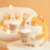 Fluffy Round Chubby Corgi Bubble Tea Plushie -Kawaii Store kawaiies plushies plush softtoy fluffy round chubby corgi bubble tea plushie new soft toy 859321