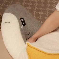 Fluffy Shark Banana Plushie -Kawaii Store kawaiies plushies plush softtoy fluffy shark banana plushie new soft toy 389344