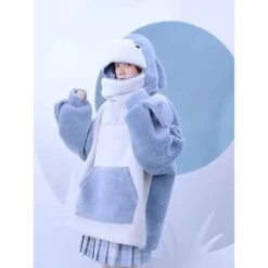 Apparel Fluffy Shark Hoodie -Kawaii Store kawaiies plushies plush softtoy fluffy shark hoodie hoodies 330875