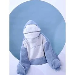 Apparel Fluffy Shark Hoodie -Kawaii Store kawaiies plushies plush softtoy fluffy shark hoodie hoodies 423905