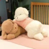 Fluffy Sleeping Brown White Dog Bear Plushie -Kawaii Store kawaiies plushies plush softtoy fluffy sleeping brown white dog bear plushie soft toy 446196