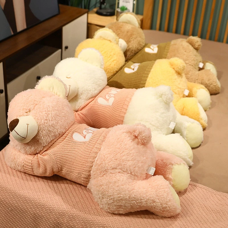 Fluffy Sleeping Brown White Dog Bear Plushie 18 Fluffy Sleeping Brown White Dog Bear Plushie - Image 16
