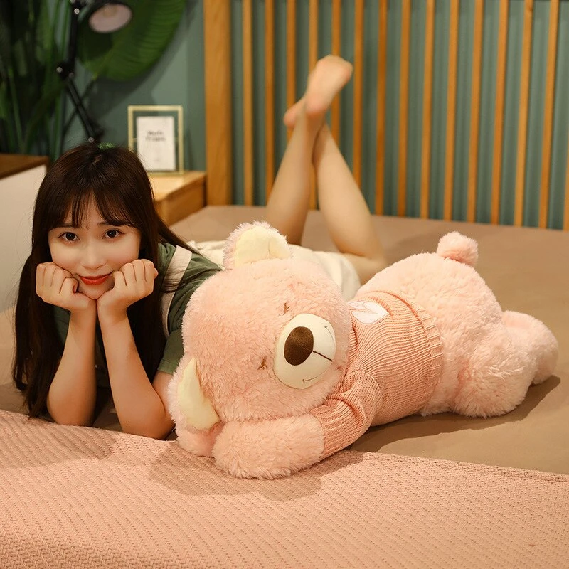 Fluffy Sleeping Brown White Dog Bear Plushie 16 Fluffy Sleeping Brown White Dog Bear Plushie - Image 14