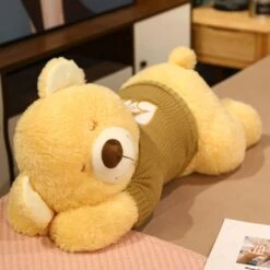 Fluffy Sleeping Brown White Dog Bear Plushie 23 Fluffy Sleeping Brown White Dog Bear Plushie -Kawaii Store kawaiies plushies plush softtoy fluffy sleeping brown white dog bear plushie soft toy bear yellow 80cm 556065