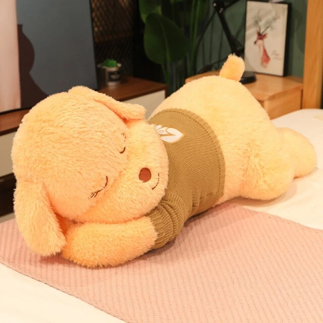Fluffy Sleeping Brown White Dog Bear Plushie 20 Fluffy Sleeping Brown White Dog Bear Plushie - Image 18