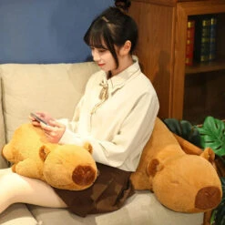 Fluffy Sleepy Capybara Plushies -Kawaii Store kawaiies plushies plush softtoy fluffy sleepy capybara plushies soft toy 145307