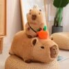 Fluffy Sleepy Capybara With Orange Plushie -Kawaii Store kawaiies plushies plush softtoy fluffy sleepy capybara with orange plushie soft toy 694080