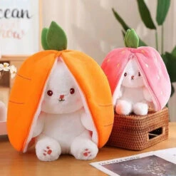 Fluffy Strawberry Carrot Bunny Zip Up Plushie 22 Fluffy Strawberry Carrot Bunny Zip Up Plushie -Kawaii Store kawaiies plushies plush softtoy fluffy strawberry carrot bunny zip up plushie soft toy 954869