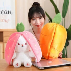 Fluffy Strawberry Carrot Bunny Zip Up Plushie 23 Fluffy Strawberry Carrot Bunny Zip Up Plushie -Kawaii Store kawaiies plushies plush softtoy fluffy strawberry carrot bunny zip up plushie soft toy 977730