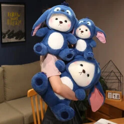 Fluffy White Bear Donkey Outfit Plushie -Kawaii Store kawaiies plushies plush softtoy fluffy white bear donkey outfit plushie soft toy 572460