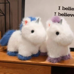 Fluffy White Blue Purple Chibi Unicorn Plushie -Kawaii Store kawaiies plushies plush softtoy fluffy white blue purple chibi unicorn plushie soft toy 283974