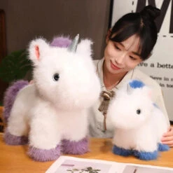 Fluffy White Blue Purple Chibi Unicorn Plushie -Kawaii Store kawaiies plushies plush softtoy fluffy white blue purple chibi unicorn plushie soft toy 920698