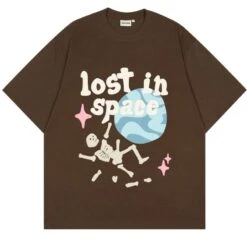 Apparel Foam Print Lost In Space Skeleton Tee -Kawaii Store kawaiies plushies plush softtoy foam print lost in space skeleton tee tops brown m 426817