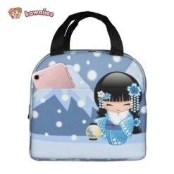 Four Seasons Furisode Kimono Girl Lunch Bag 30 Four Seasons Furisode Kimono Girl Lunch Bag -Kawaii Store kawaiies plushies plush softtoy four seasons furisode kimono girl lunch bag bag 140057