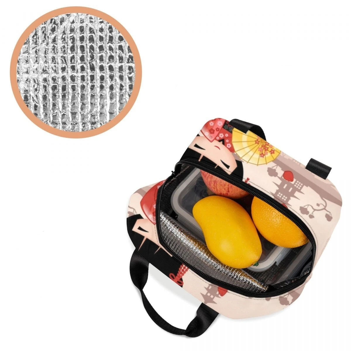 Four Seasons Furisode Kimono Girl Lunch Bag 10 Four Seasons Furisode Kimono Girl Lunch Bag - Image 8