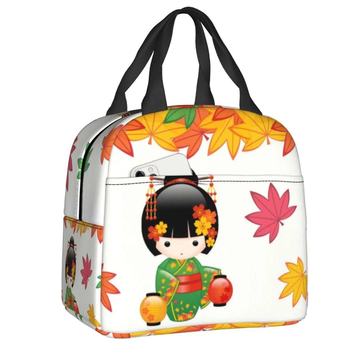 Four Seasons Furisode Kimono Girl Lunch Bag 6 Four Seasons Furisode Kimono Girl Lunch Bag - Image 4