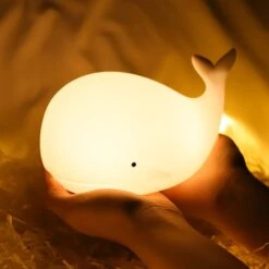 Friendly Kawaii Whale LED Night Light -Kawaii Store kawaiies plushies plush softtoy friendly kawaii whale led night light new home decor 159304