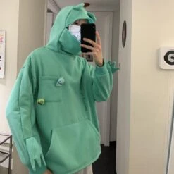 Apparel Frog Hood Hoodie *EXCLUSIVE* -Kawaii Store kawaiies plushies plush softtoy frog hood oversized hoodie exclusive hoodies 300883