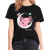 Apparel Galaxy Axolotl Landing On The Moon Cotton Tee -Kawaii Store kawaiies plushies plush softtoy galaxy axolotl landing on the moon cotton tee apparel 643114