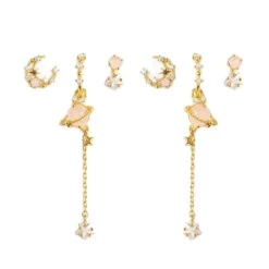 Galaxy Bloom 18k Gold-plating Earrings (6pc Set) -Kawaii Store kawaiies plushies plush softtoy galaxy bloom 18k gold plating earrings 6pc set jewelry 408201