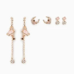 Galaxy Bloom 18k Gold-plating Earrings (6pc Set) -Kawaii Store kawaiies plushies plush softtoy galaxy bloom 18k gold plating earrings 6pc set jewelry 574281