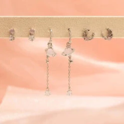 Galaxy Bloom 18k Gold-plating Earrings (6pc Set) -Kawaii Store kawaiies plushies plush softtoy galaxy bloom 18k gold plating earrings 6pc set jewelry 893755