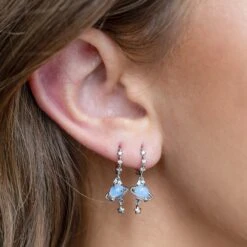 Galaxy Hanging Neptune Gold-Plated Stud Earrings -Kawaii Store kawaiies plushies plush softtoy galaxy hanging neptune gold plated stud earrings new earrings 611305