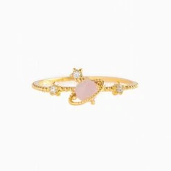 Galaxy Pink Planet Gold-plated Ring -Kawaii Store kawaiies plushies plush softtoy galaxy pink planet gold plated ring ring 343052