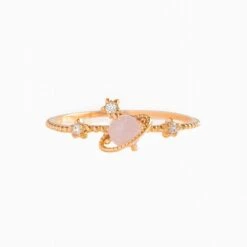 Galaxy Pink Planet Gold-plated Ring -Kawaii Store kawaiies plushies plush softtoy galaxy pink planet gold plated ring ring 428570