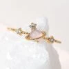 Galaxy Pink Planet Gold-plated Ring -Kawaii Store kawaiies plushies plush softtoy galaxy pink planet gold plated ring ring gold 381956