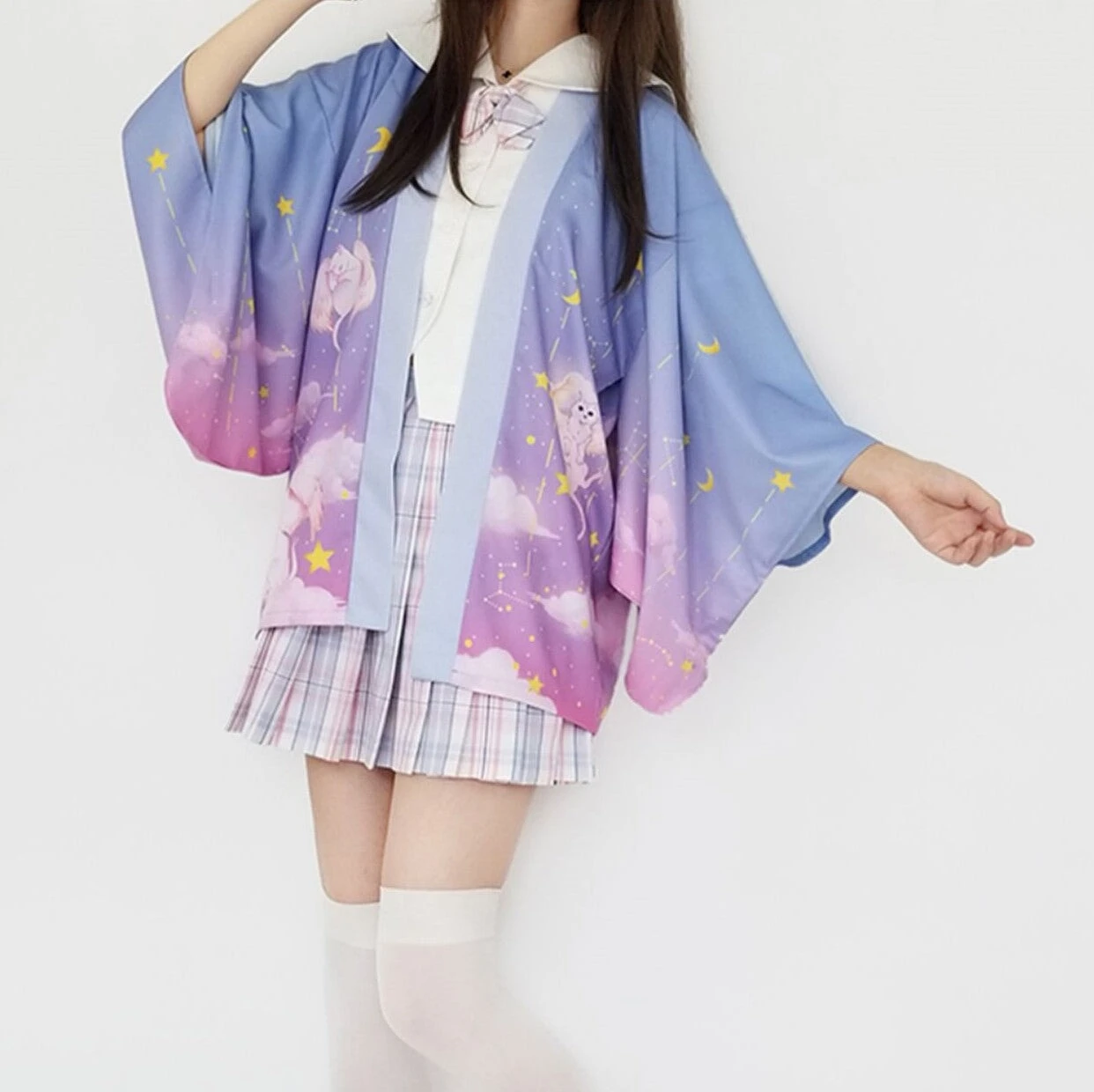 Apparel Galaxy Purple Blue Pink Clouds Women's Kimono 18 Apparel Galaxy Purple Blue Pink Clouds Women's Kimono - Image 16
