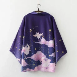 Apparel Galaxy Purple Blue Pink Clouds Women's Kimono