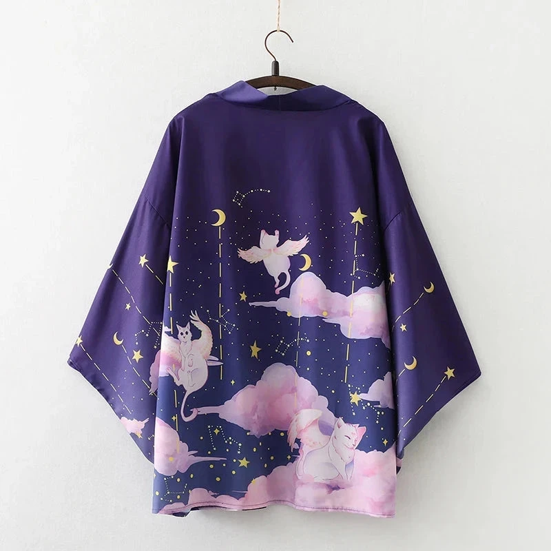 Apparel Galaxy Purple Blue Pink Clouds Women's Kimono 3 Apparel Galaxy Purple Blue Pink Clouds Women's Kimono