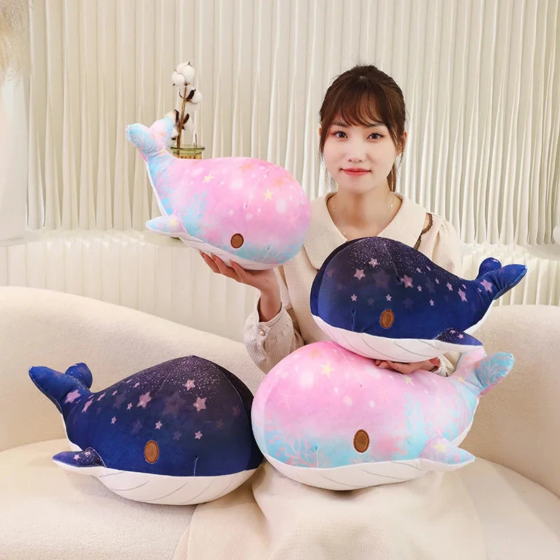 Galaxy Starry Kawaii Blue Pink Whale Plushies 5 Galaxy Starry Kawaii Blue Pink Whale Plushies - Image 3