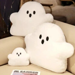 Ghost White Cloud Plush Pillow -Kawaii Store kawaiies plushies plush softtoy ghost white cloud plush pillow soft toy 162184
