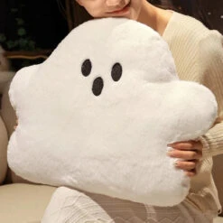Ghost White Cloud Plush Pillow -Kawaii Store kawaiies plushies plush softtoy ghost white cloud plush pillow soft toy 181047