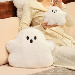 Ghost White Cloud Plush Pillow -Kawaii Store kawaiies plushies plush softtoy ghost white cloud plush pillow soft toy 411974