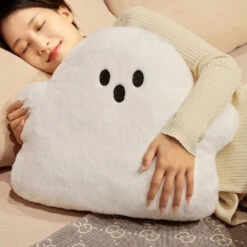 Ghost White Cloud Plush Pillow -Kawaii Store kawaiies plushies plush softtoy ghost white cloud plush pillow soft toy 412692