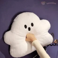 Ghost White Cloud Plush Pillow -Kawaii Store kawaiies plushies plush softtoy ghost white cloud plush pillow soft toy 652571